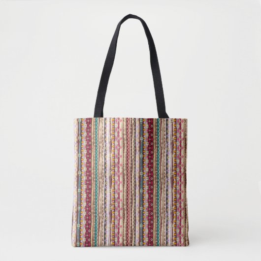 Farbenfrohe ethnische Boho-Stammesmuster Tasche (Vorderseite)