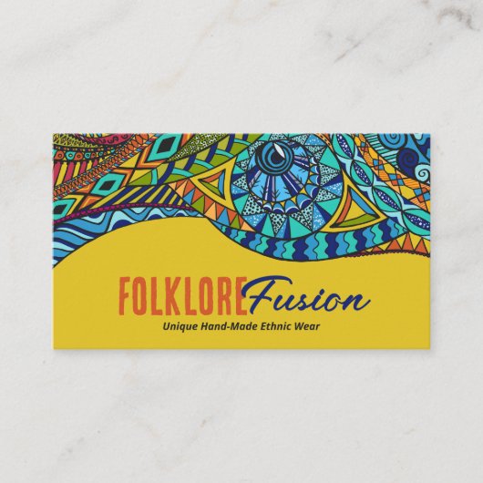 Farbenfrohe ethnische Muster Visitenkarte (Vorderseite)