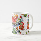 Farbenfrohe ethnische Petrykivka: Ukrainische Blum Kaffeetasse (VorderseiteRechts)