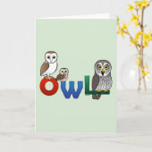 Farbenfrohe Eule Karte (Gelbe Blume)