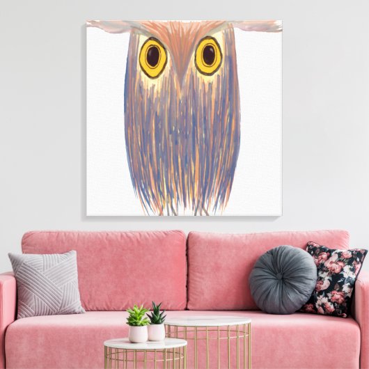 Farbenfrohe Eule Leinwanddruck (Insitu (Wohnzimmer))