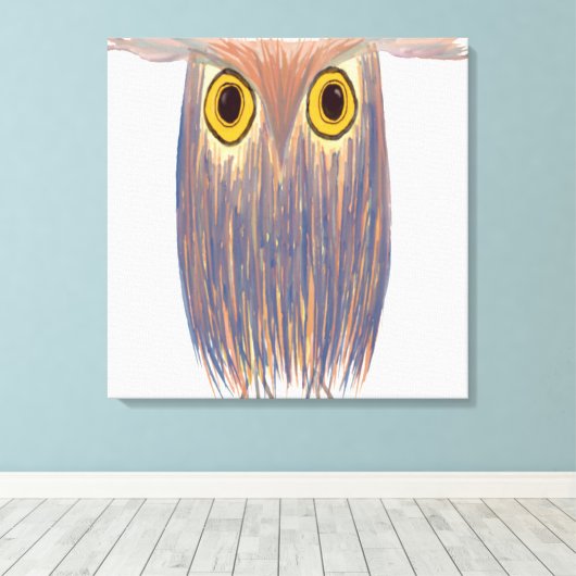 Farbenfrohe Eule Leinwanddruck (Insitu (Holzboden))