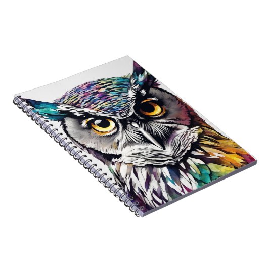 Farbenfrohe Eule | Notebook-Journal Notizblock (Rechte Seite)