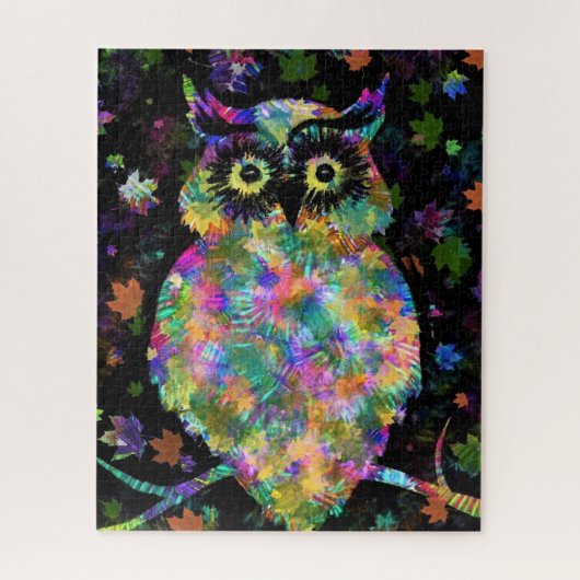 Farbenfrohe Eule Puzzle Kunst-Malerei (Vertikal)