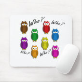 Farbenfrohe Eule - Wer? Wer? Mousepad (Mit Mouse)