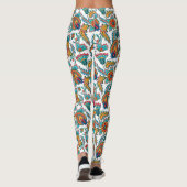 Farbenfrohe Exotic Paisley Muster Custom Backgroun Leggings (Rückseite)