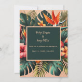 farbenfrohe Exotic Tropical Hawaiian Floral Weddin Einladung (Vorderseite)