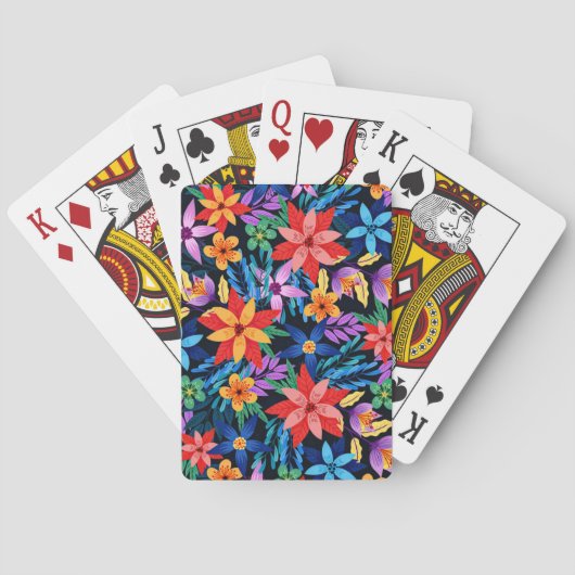 Farbenfrohe Exotik-Muster Spielkarten (Rückseite)