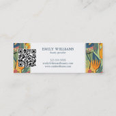 Farbenfrohe exotische abstrakte Blume Mini Visitenkarte (Rückseite)