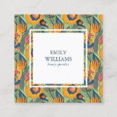 Farbenfrohe exotische abstrakte Blume Quadratische Visitenkarte (Vorderseite)