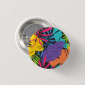 Farbenfrohe exotische Blätter Muster-2319 Button (Vorne & Hinten)