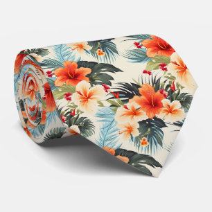 Farbenfrohe exotische Blume Design Neck Tie Krawatte
