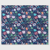 Farbenfrohe exotische Blume Geschenkpapier (Flach)