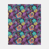 Farbenfrohe exotische Blume, Glasperlen-Textur Fleecedecke (Vorderseite)