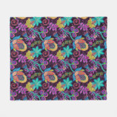 Farbenfrohe exotische Blume, Glasperlen-Textur Fleecedecke (Vorderseite (Horizontal))