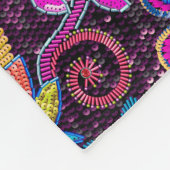 Farbenfrohe exotische Blume, Glasperlen-Textur Fleecedecke (Ecke)