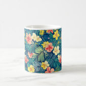 Farbenfrohe exotische Blume-Muster Kaffeetasse (Mittel)