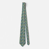 Farbenfrohe exotische Blume-Muster Krawatte (Vorderseite)
