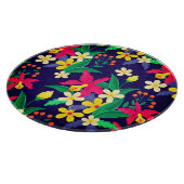 Farbenfrohe exotische Blume und Blätter Muster-556 Schneidebrett (Ecke)
