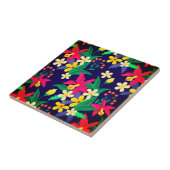 Farbenfrohe exotische Blumenmuster-23021 Fliese (Seite)