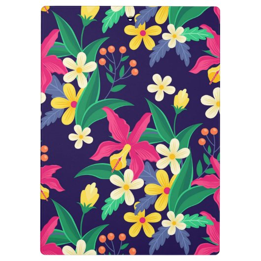 Farbenfrohe exotische Blumenmuster-23021 Klemmbrett (Rückseite)