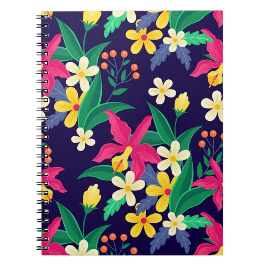 Farbenfrohe exotische Blumenmuster-23021 Notizblock (Vorderseite)