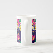 Farbenfrohe exotische Blumenmuster-23021 Porzellantasse (Rückseite)