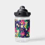 Farbenfrohe exotische Blumenmuster-23021 Trinkflasche (Rückseite)