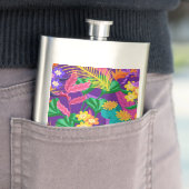 Farbenfrohe exotische Blumenmuster-23148 Flachmann (Beispiel)