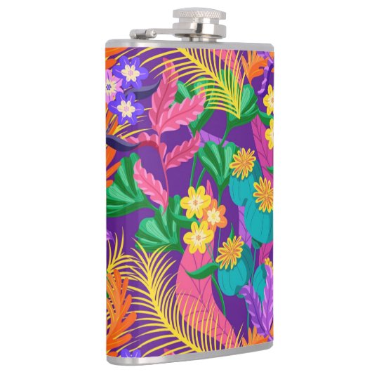 Farbenfrohe exotische Blumenmuster-23148 Flachmann (Rechts)