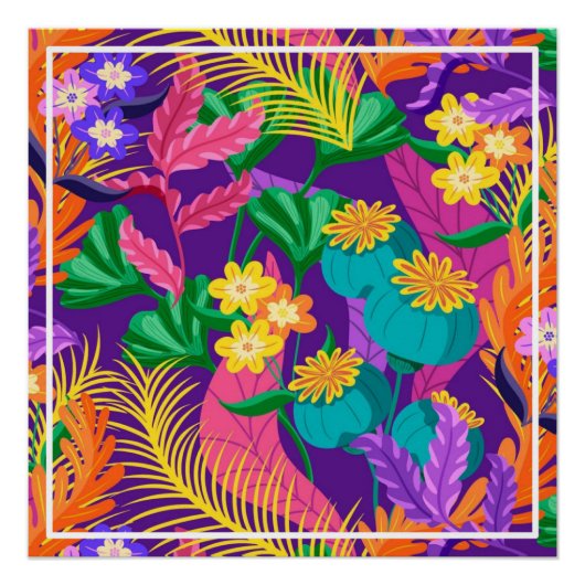 Farbenfrohe exotische Blumenmuster-23148 Poster (Vorderseite)