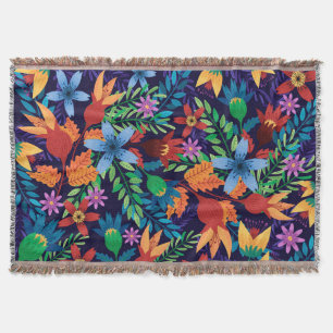 Farbenfrohe exotische Blumenmuster-32436 Decke
