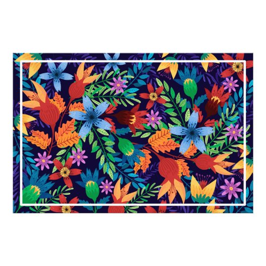 Farbenfrohe exotische Blumenmuster-32436 Fotodruck (Vorne)