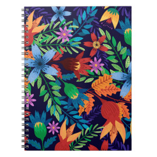 Farbenfrohe exotische Blumenmuster-32436 Notizblock