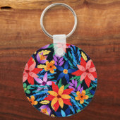 Farbenfrohe exotische Blumenmuster-68578 Schlüsselanhänger (Rückseite)