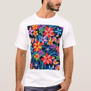 Farbenfrohe exotische Blumenmuster-68578 T-Shirt
