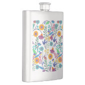 Farbenfrohe, exotische, florale Hintergrundmuster- Flachmann (Rechts)