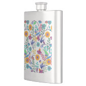 Farbenfrohe, exotische, florale Hintergrundmuster- Flachmann (Links)