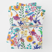 Farbenfrohe, exotische, florale Hintergrundmuster- Geschenkpapier Set (Beispiel)