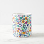 Farbenfrohe, exotische, florale Hintergrundmuster- Kaffeetasse (Mittel)