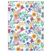 Farbenfrohe, exotische, florale Hintergrundmuster- Klemmbrett (Rückseite)