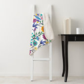 Farbenfrohe, exotische, florale Hintergrundmuster- Sherpadecke (Beispiel)