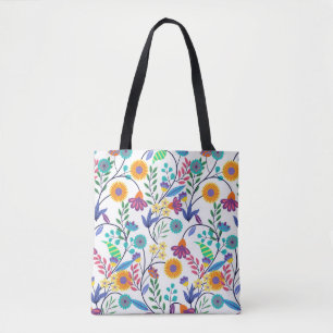Farbenfrohe, exotische, florale Hintergrundmuster- Tasche