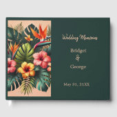 Farbenfrohe exotische hawaiianische Tropenhochzeit Gästebuch (Vorderseite)