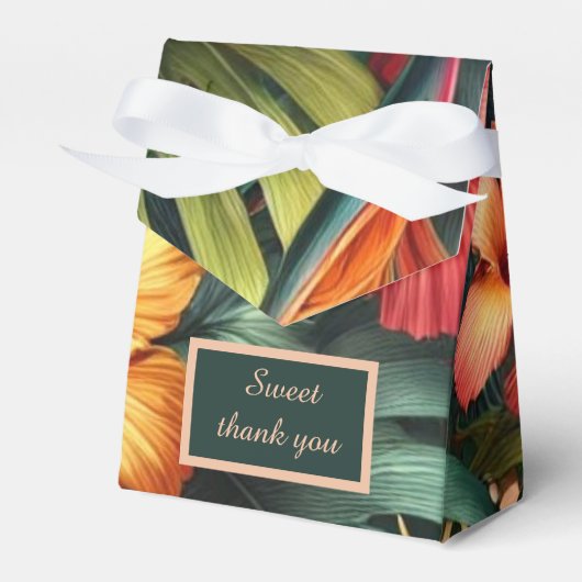 Farbenfrohe exotische hawaiianische Tropenhochzeit Geschenkschachtel (Vorderseite)