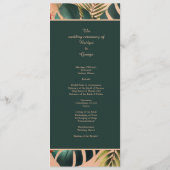 Farbenfrohe exotische hawaiianische Tropenhochzeit Programm (Rückseite)