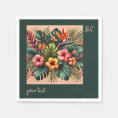 Farbenfrohe exotische hawaiianische Tropenhochzeit Serviette (Vorderseite)