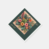 Farbenfrohe exotische hawaiianische Tropenhochzeit Serviette (Ecke)