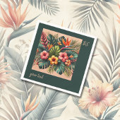 Farbenfrohe exotische hawaiianische Tropenhochzeit Serviette