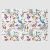 Farbenfrohe exotische Pfauenflora-Muster Seidenpapier (Vorderseite)